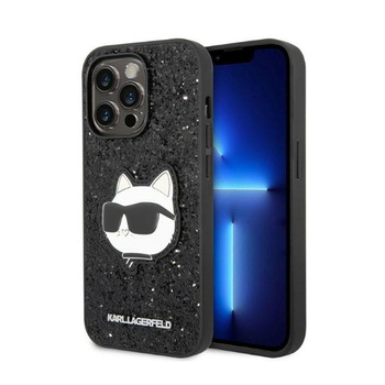 Karl Lagerfeld NFT Glitter Choupette Patch - Etui iPhone 14 Pro Max (czarny)