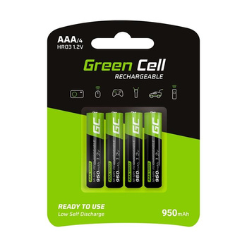 Green Cell - 4x AAA HR03 950mAh Rechargeable Batteries