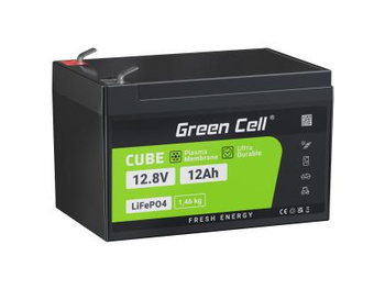 Green Cell - LiFePO4 12V 12.8V 12Ah battery for photovoltaic systems, campers and boats