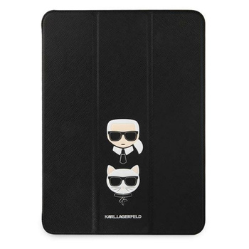 Karl Lagerfeld Saffiano Karl & Choupette Heads - Étui pour iPad Pro 11" 2021 (noir)