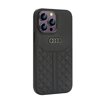 Audi Genuine Leather - Coque pour iPhone 14 Pro Max (Noir)