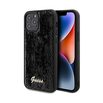 Guess Sequin Script Metal - iPhone 12 / iPhone 12 Pro Case (black)