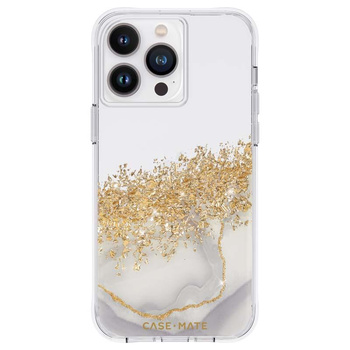 Case-Mate Karat - iPhone 14 Pro Max case decorated with gold (Marble)