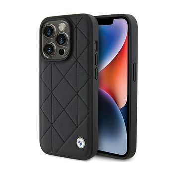 BMW Leather Quilted - Etui iPhone 15 Pro (czarny)