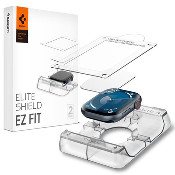 Spigen Elite Shield EZ Fit 2-Pack - Hibrid üveg Apple Watch 10 42 mm-es órához (átlátszó)