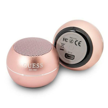 Guess Mini Bluetooth Speaker 3W 4H - Bluetooth 5.0 Speaker (pink)