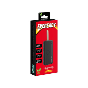 Eveready PX30B - Powerbank 30000 mAh 2x USB-A (fekete)