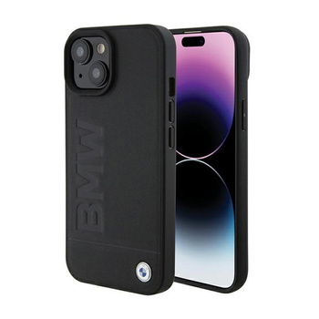 BMW Leder Hot Stamp - iPhone 15 Plus Tasche (schwarz)