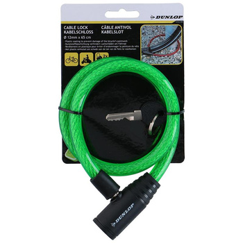 Dunlop - Keyed spiral bike lock 65 cm (green)