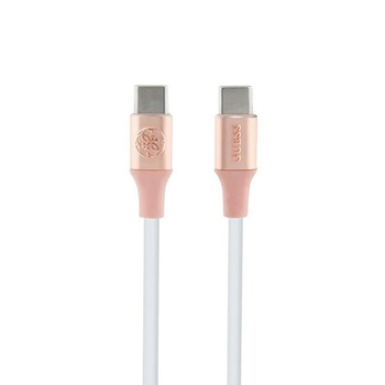 Guess Ebossed Logo - Câble de charge rapide USB-C vers USB-C 1,5 m (rose)