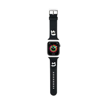 Karl Lagerfeld 3D Gummi Karl & Choupette Heads NFT - Armband für Apple Watch 42/44/45/49 mm (schwarz)