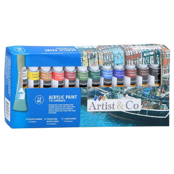 Acrylic paints in 12 ml tubes 12 colors