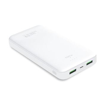 PURO White Fast Charger Power Bank - Power banka pro smartphony a tablety 20000 mAh, 2xUSB-A + 1xUSB-C (bílá)