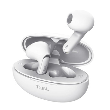 Trust Yavi - TWS écouteurs intra-auriculaires sans fil Bluetooth avec étui de chargement et ENC (blanc)