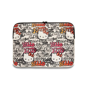 Hello Kitty Zip PU címkék Graffiti Sleeve - 13" / 14" notebook tok (bézs)