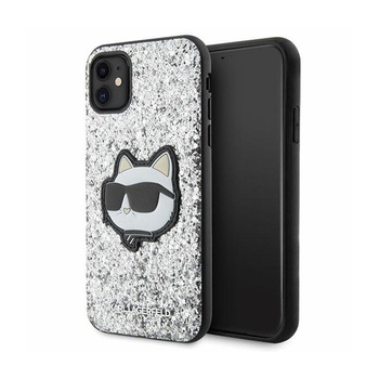 Karl Lagerfeld NFT Glitter Choupette Patch - Coque iPhone 11 (Argent)