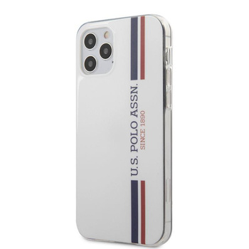 US Polo Assn Shiny Tricolor Stripes - iPhone 12 / iPhone 12 Pro Case (white)