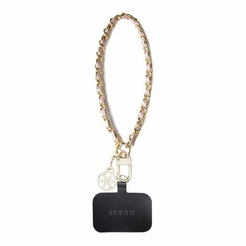 Guess Universal Hand Strap Saffiano Chain 4G Charm - Uniwersalny pasek do telefonu (Różowy)