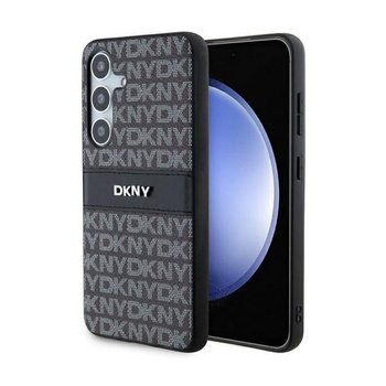 DKNY Leather Mono Stripe & Metal Logo - Samsung Galaxy S24+ Case (black)