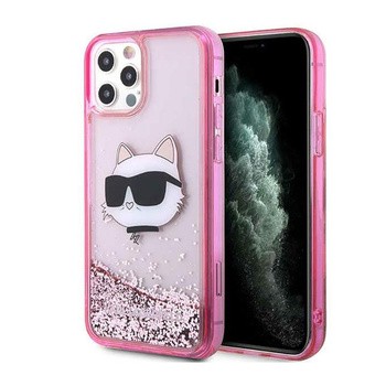 Karl Lagerfeld Liquid Glitter NFT Choupette Head - iPhone 12 / iPhone 12 Pro Tasche (rosa)