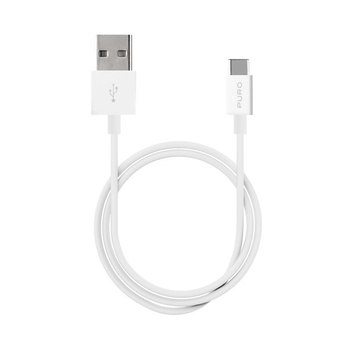 PURO White - Propojovací kabel USB-A / USB-C 1 m (bílý)