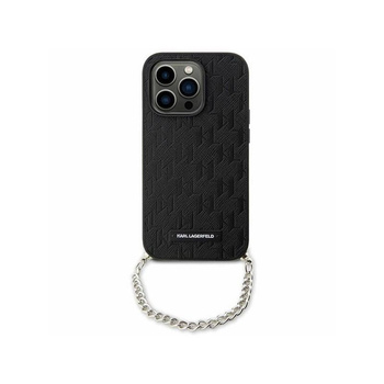 Karl Lagerfeld Saffiano Monogram Chain - pouzdro pro iPhone 14 (černé)