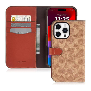 Coach Folio Signature C Case - 2-in-1 Case with flip cover iPhone 15 Pro Max (Tan)