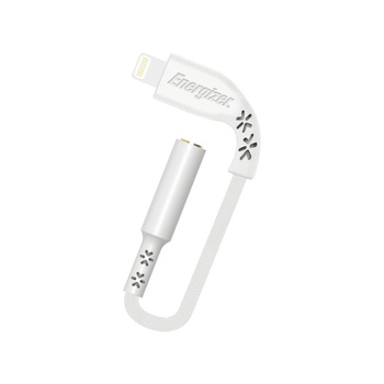 Energizer HardCase - Adaptateur audio Lightning vers jack 3,5 mm certifié MFi 11 cm EU (Blanc)