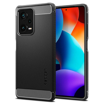 Spigen Rugged Armor - Gehäuse für Xiaomi Redmi Note 12 Pro+ (Schwarz)