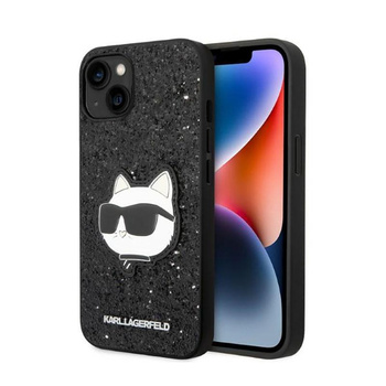 Karl Lagerfeld NFT Glitter Choupette Patch - iPhone 14 Plus Tasche (schwarz)