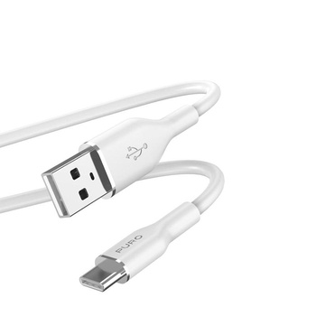 PURO ICON Soft Cable - kabel USB-A na USB-C 1,5 m (bílý)