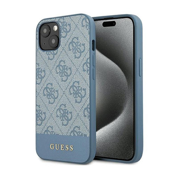 Guess 4G Bottom Stripe Metal Logo Collection - iPhone 15 tok (kék)