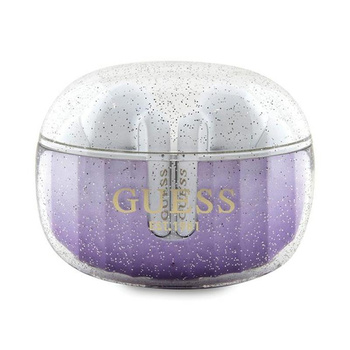 Guess Glitter Gradient - Sluchátka Bluetooth TWS + nabíjecí pouzdro (fialová)