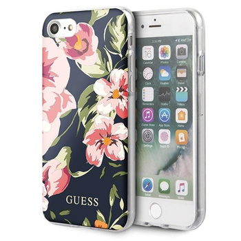 Guess Flower Shiny Collection N3 - Case iPhone SE 2020 / 8 / 7 (Navy)