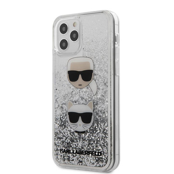 Karl Lagerfeld Liquid Glitter 2 heads - iPhone 12 / iPhone 12 Pro tok (ezüst)