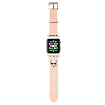 Karl Lagerfeld szilikon Choupette Head - szíj Apple Watch 42/44/45 mm-es órához (rózsaszín)