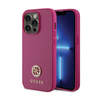 Guess 4G Strass Metal Logo - iPhone 15 Pro Case (pink)