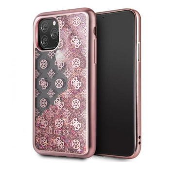 Guess 4G Peony Liquid Glitter - Etui iPhone 11 Pro (różowy)