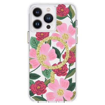 Rifle Paper Clear MagSafe - iPhone 14 Pro Max Case Decorated with Gold (Rose Garden)