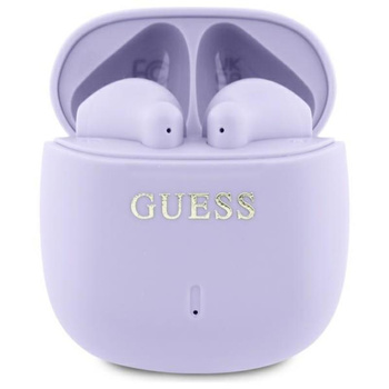 Guess Printed Classic Logo - TWS Bluetooth Headphones + Charging Case (purple)