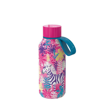 Quokka Solid Kids pánttal - 330ml-es rozsdamentes acél termikus palack pánttal (Zebra)