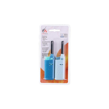 Gas lighter for barbecue / kitchen 14 cm 2 pcs. (blue / blue)