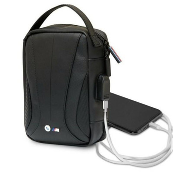 BMW Carbon&Perforated - Bag / Organizer with external USB port (black)