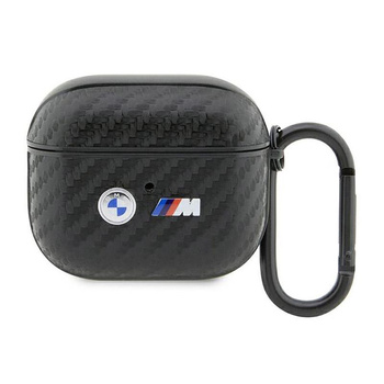 Dvojité kovové logo BMW Carbon - pouzdro pro AirPods 3 (černé)