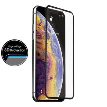 Just Mobile Xkin 3D edzett üveg képernyővédő - edzett üveg iPhone 11 Pro Max / Xs Max készülékhez (átlátszó / fekete)