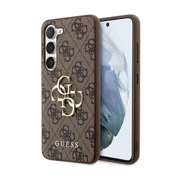 Guess 4G Großes Metall-Logo - Samsung Galaxy S24+ Tasche (braun)