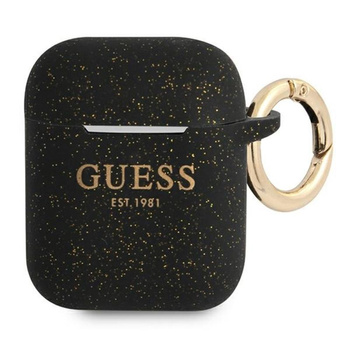 Guess Silicone Glitter Case Est - Airpods Hülle (schwarz)