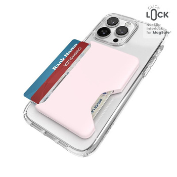 Speck ClickLock Wallet For MagSafe - Portefeuille magnétique MagSafe (Rose Nimbus)