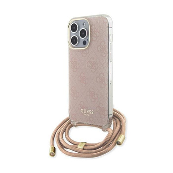 Guess Crossbody Cordon 4G Print - Coque iPhone 15 Pro (rose)