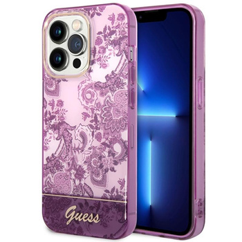 Guess Porzellan Kollektion - iPhone 14 Pro Max Tasche (fuchsia)